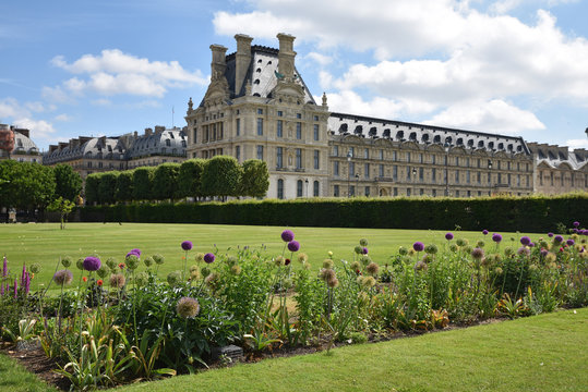 Jardin des Tuileries et Louvre à Paris, France