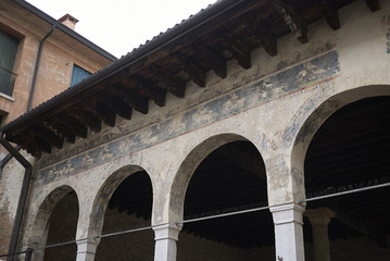 Fototapeta na wymiar Treviso, Italy - May 29, 2018: View of the Loggia dei Cavalieri