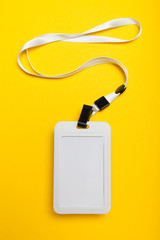 Badge name tag, lanyard. Conference, event, convention vip pass.