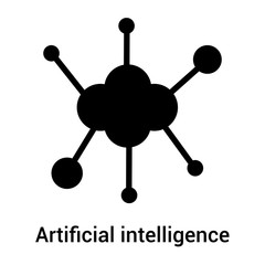 Artificial intelligence icon vector sign and symbol isolated on white background, Artificial intelligence logo concept