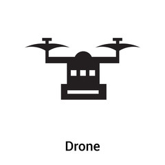 Drone icon vector sign and symbol isolated on white background, Drone logo concept