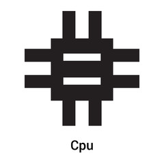Cpu icon vector sign and symbol isolated on white background, Cpu logo concept