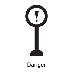 Danger icon vector sign and symbol isolated on white background, Danger logo concept