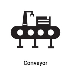 Conveyor icon vector sign and symbol isolated on white background, Conveyor logo concept
