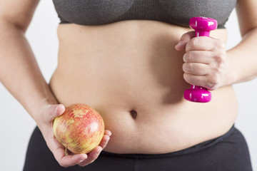 Woman with overweight getting fit