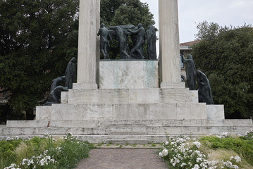 Fototapeta na wymiar Treviso, Italy - May 29, 2018: View of Monumento ai Caduti (Gloria)