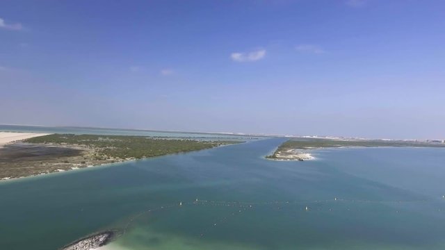 Beach and coastline of Yas Island, Abu Dhabi