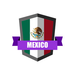 Set of Football Badge vector Designed illustration. Soccer tournament 2018 Group F with Word Mexico.