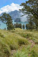 Obraz premium lake ono mount rinjani