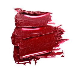 Lipstick sample on white background. Professional cosmetics