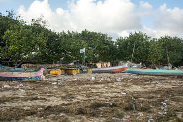 dirty beach in indonesia