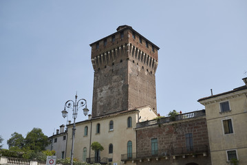 Fototapeta na wymiar Vicenza, Italy - May 26, 2018: View of Torre di Castello