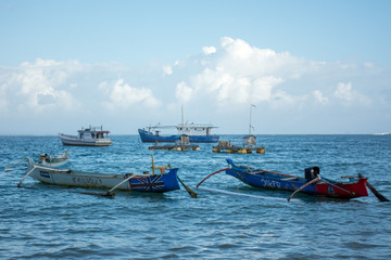 Fototapeta na wymiar Boats at Kuta Lombok