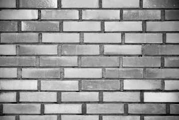 Photo of the decorative brick wall texture for background in black and white