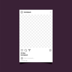 Cutout frame for photo. Social network post. Vector illustration.