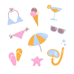 Vector Illustration Summer Things Set