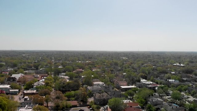 Forsyth Park panoramic aerial view in Savannah, Georgia