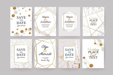 Marble gold texture card, wedding invitation.