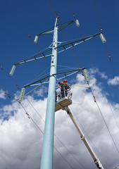 High Voltage Power Line workers