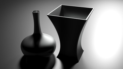 Couple of vases - 3D rendering