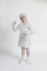 Bubble wrap, little girl