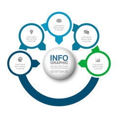 Vector infographic template for diagram, graph, presentation, chart, business concept with 5 options.