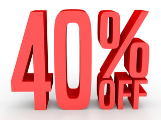 Forty percent off. Discount 40 %.