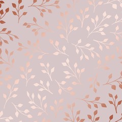 Rose gold. Elegant decorative floral pattern