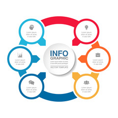 Vector infographic template for diagram, graph, presentation, chart, business concept with 6 options.