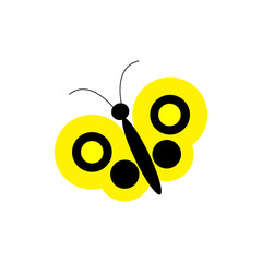 Naklejka premium Simple vector yellow butterfly