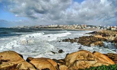 Seascape view in Vila Nova de Gaia, Portugal