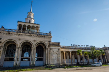 Fototapeta na wymiar Train station in Sokhumi, Abkhazia
