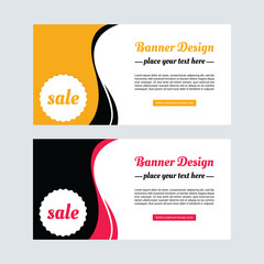 Abstract Banner Template. Yellow and Black Brochure. Sale Voucher. Facebook banner. Gift Card Design.