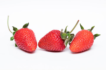 strawberries close-up on a white background (high resolution photo)