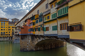 Fototapeta na wymiar Detail of the famous Ponte Vecchio Bridge, Florence, Italy