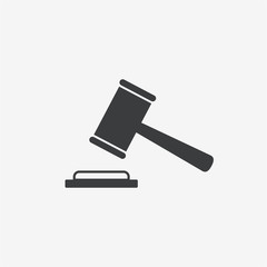 Law Judge Gavel Vector Icon