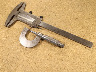 measuring instruments caliper on the table