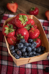 Strawberries and blueberries.