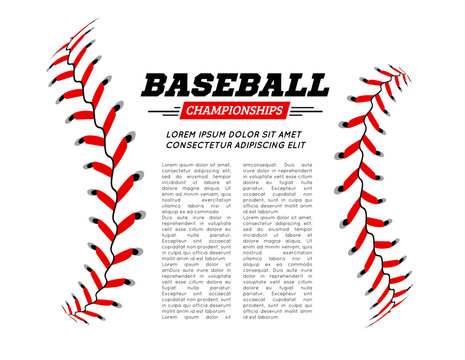 Baseball ball text frame on white background.