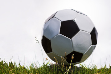 Soccer ball on a white background. Counter Bright Light