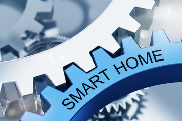 SMART HOME on Metal Cog Gears. 3d Concept