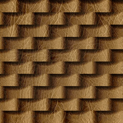 Abstract pattern with linear waves - seamless background - leather texture