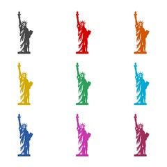 Statue of Liberty icon, color icons set