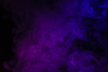 abstract black background with purple smoke