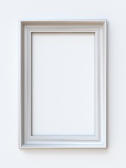 White picture frame rectangular 3D rendering illustration