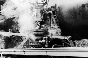 old steel train locomotive
