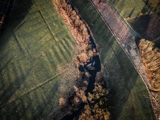 Luftbild mit einem Fluss