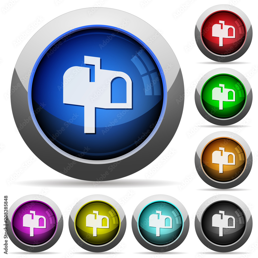 Poster mailbox round glossy buttons