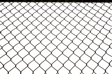 Naklejka premium Metal net isolated on white background