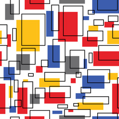 Abstraction of squares and lines / Abstraction of squares of different colors and lines with ornaments.